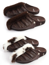 COMMUTER HORSEHAIR HALF SLIPPERS