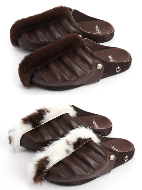 COMMUTER HORSEHAIR HALF SLIPPERS