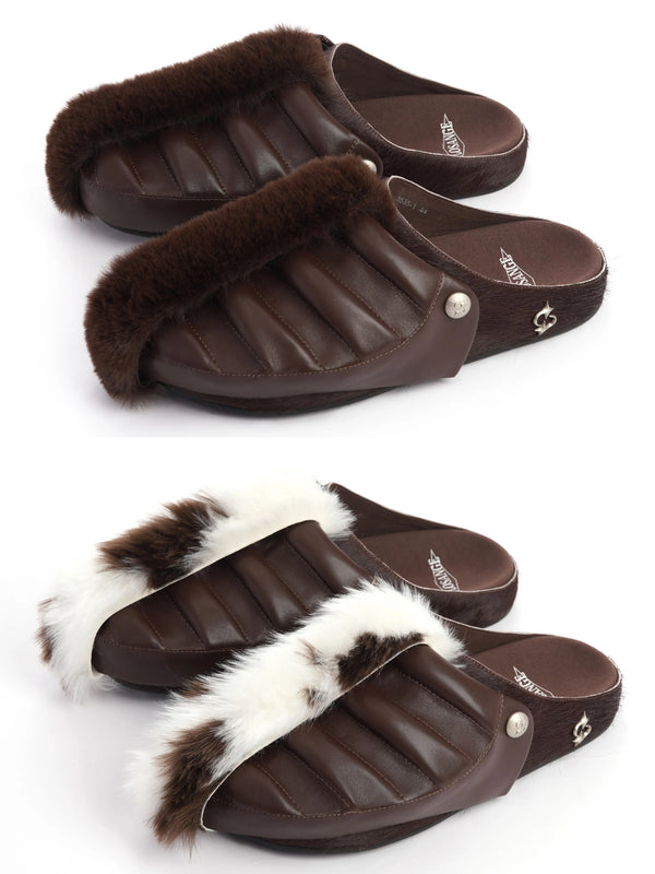 COMMUTER HORSEHAIR HALF SLIPPERS
