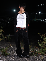 THREADED BLACK AND WHITE TEE