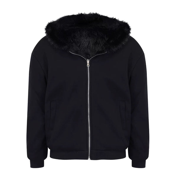 REVERSIBLE BOXY FUR-LINED JACKET