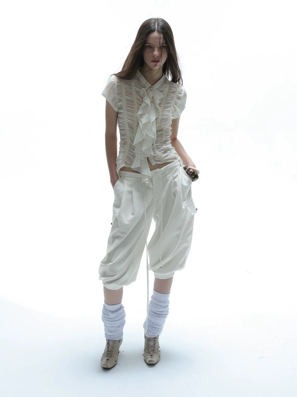 EQUESTRIAN STYLE LOOSE WORK PANTS