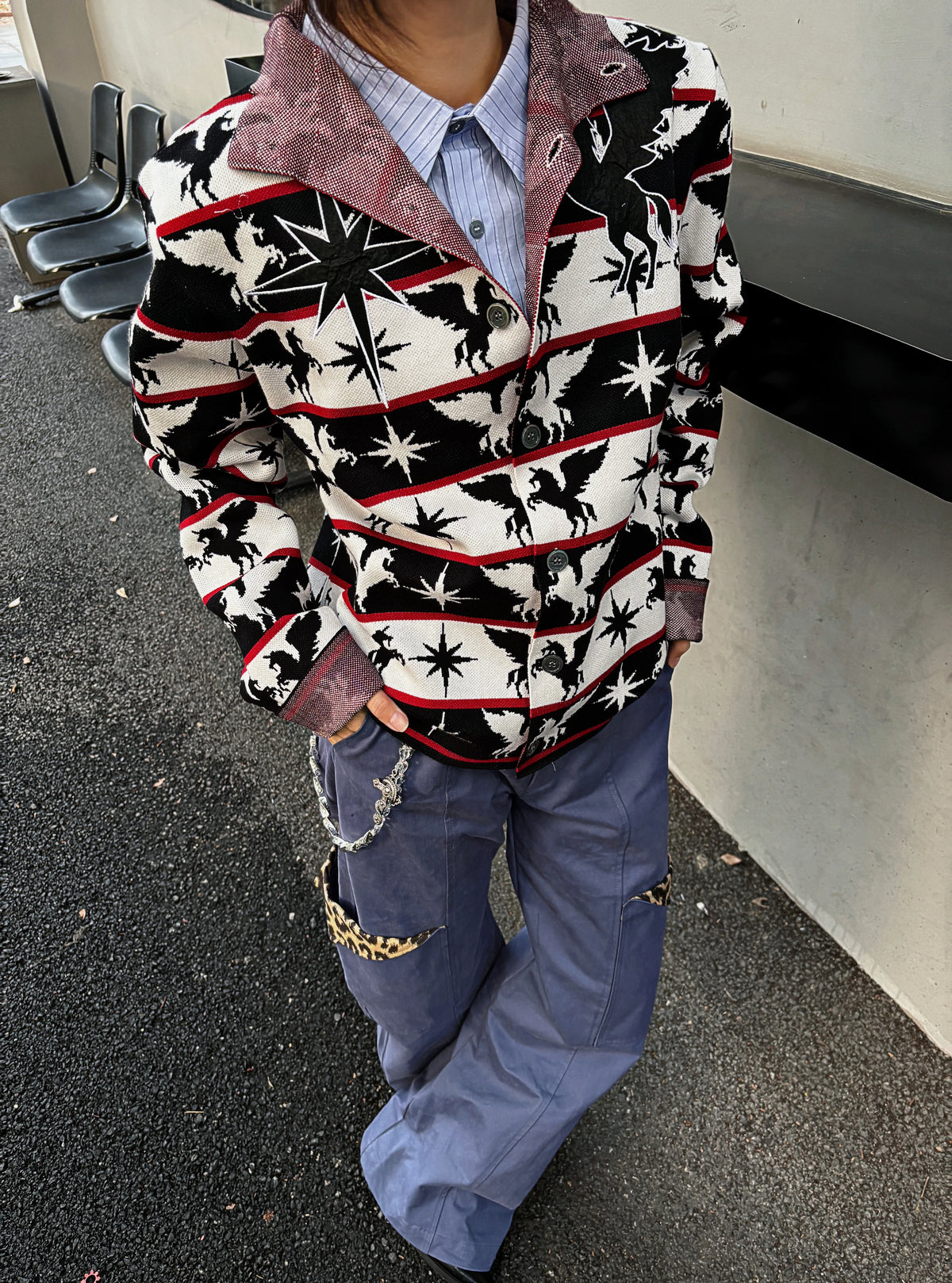 KNITTED PONCHO CARDIGAN SWEATER
