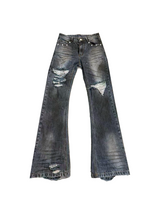 SKINNY HOLE JEANS BLUE SPRAY