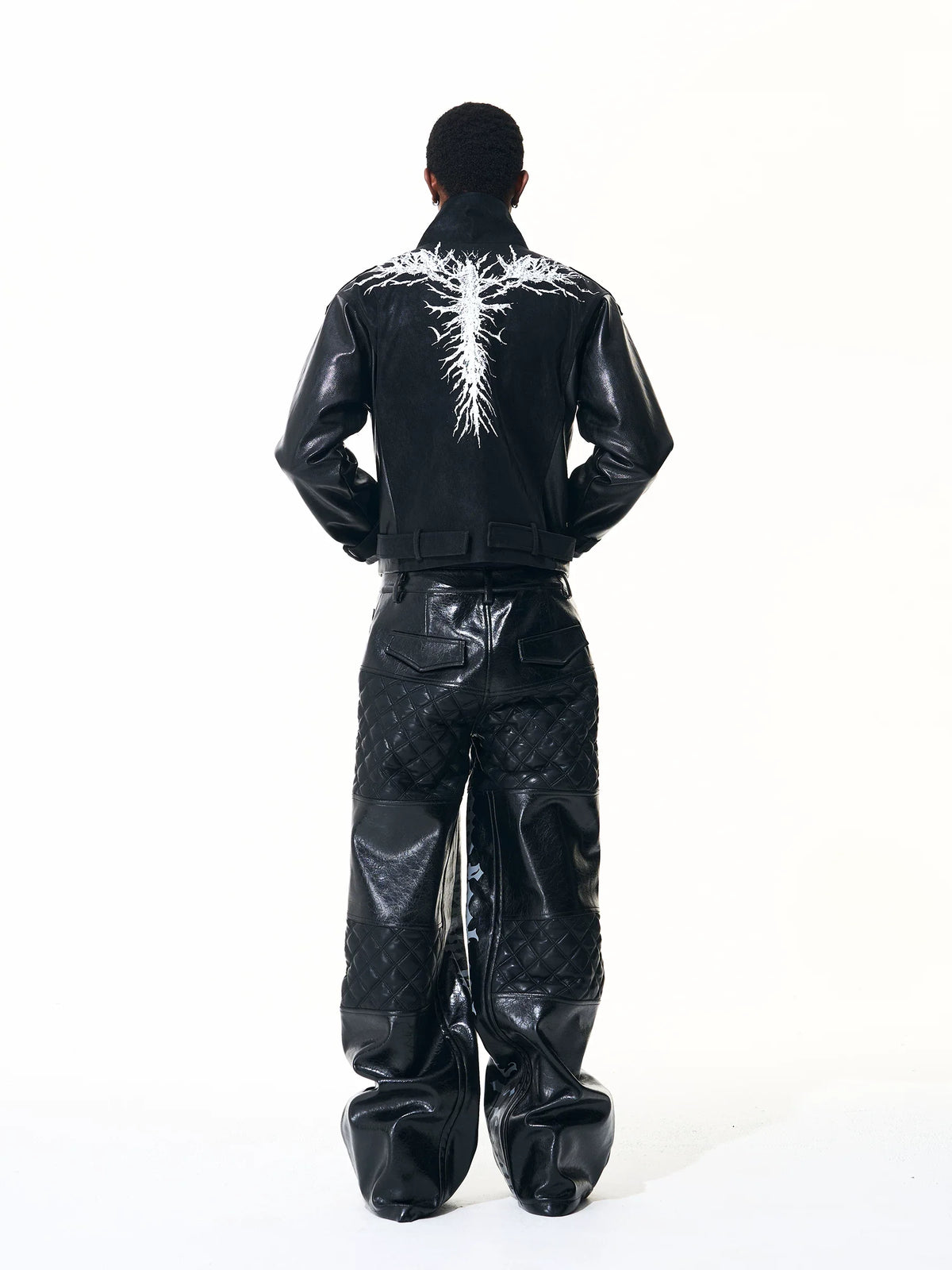 DIAMOND GRID CASUAL PANTS