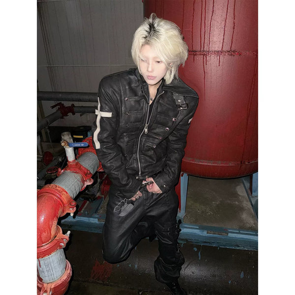 PUNK CROSS BUCKLE JACKET