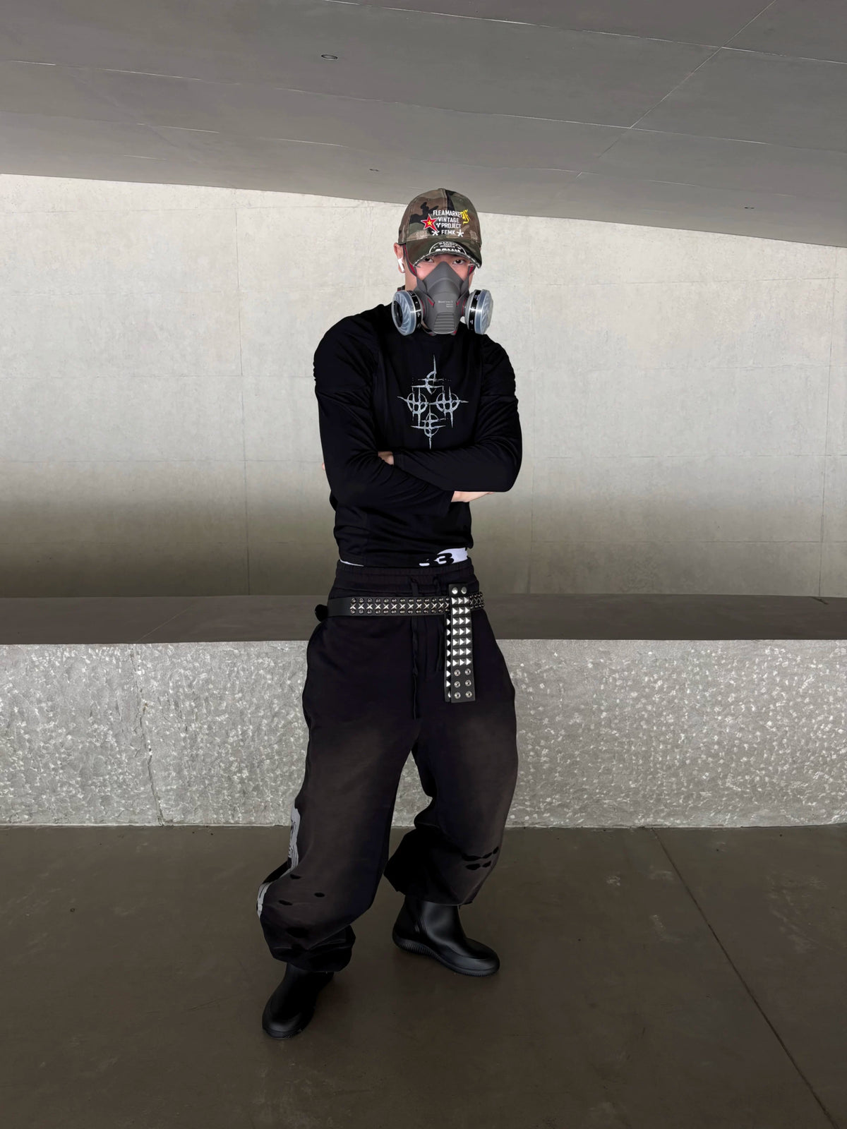 DECONSTRUCTED PLEATED ARMOR T-SHIRT