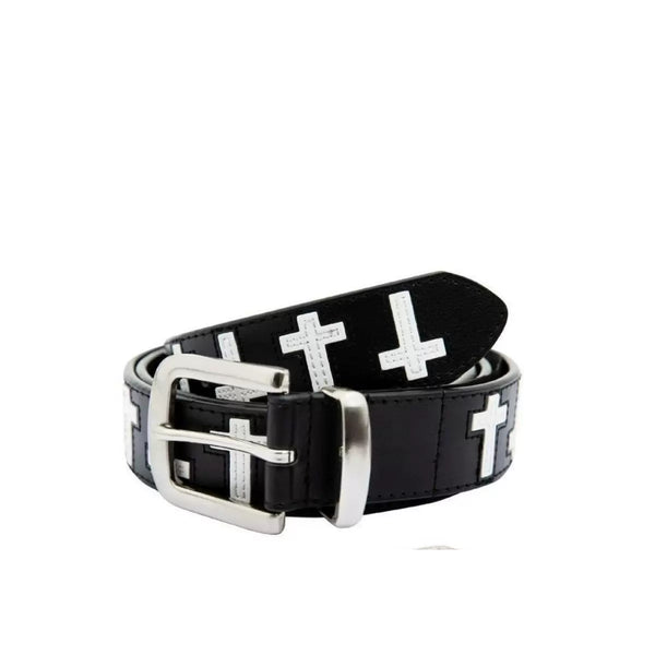 BLACK WHITE PATCHWORK BELT