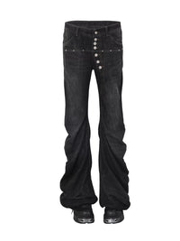 FLARED DENIM TROUSERS