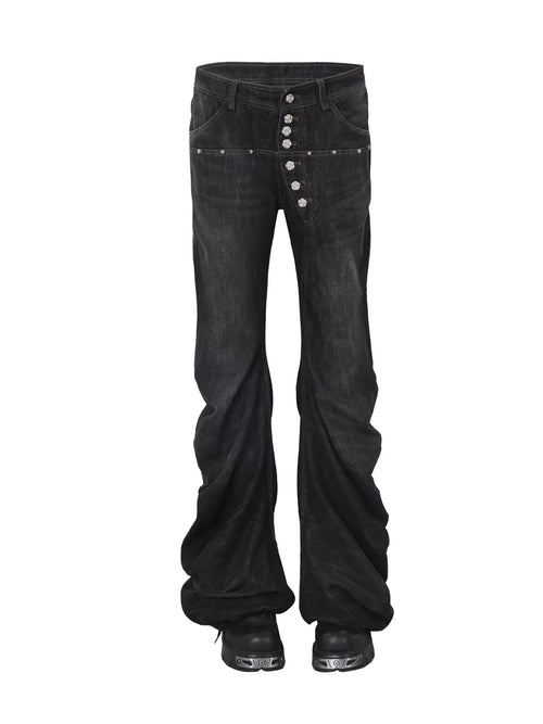 FLARED DENIM TROUSERS