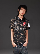 CAMOUFLAGE RIVET POLO SHIRT