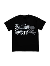 RHINESTONE SHOULDER TEE