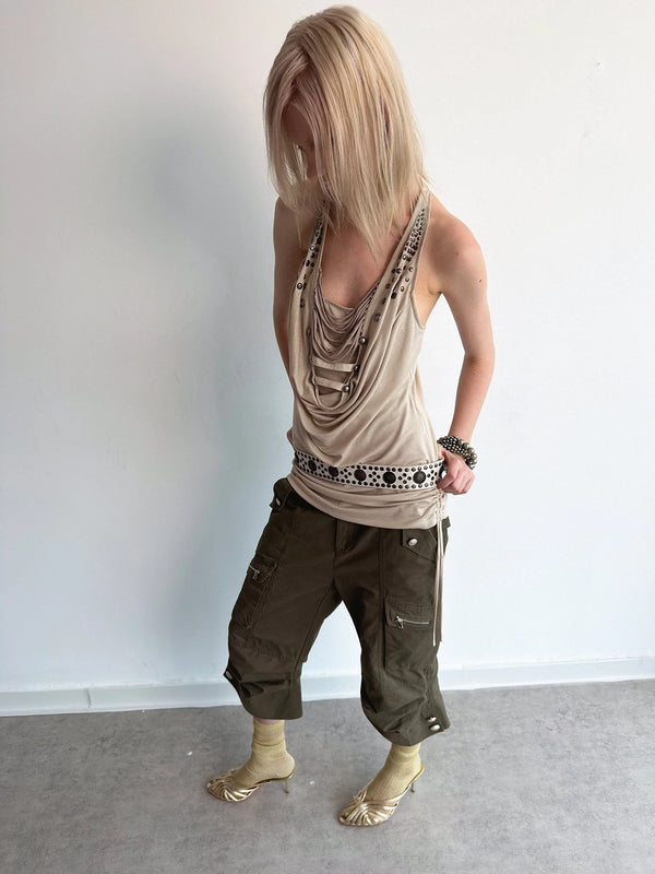 DECONSTRUCTED TASSEL CAMISOLE TOP