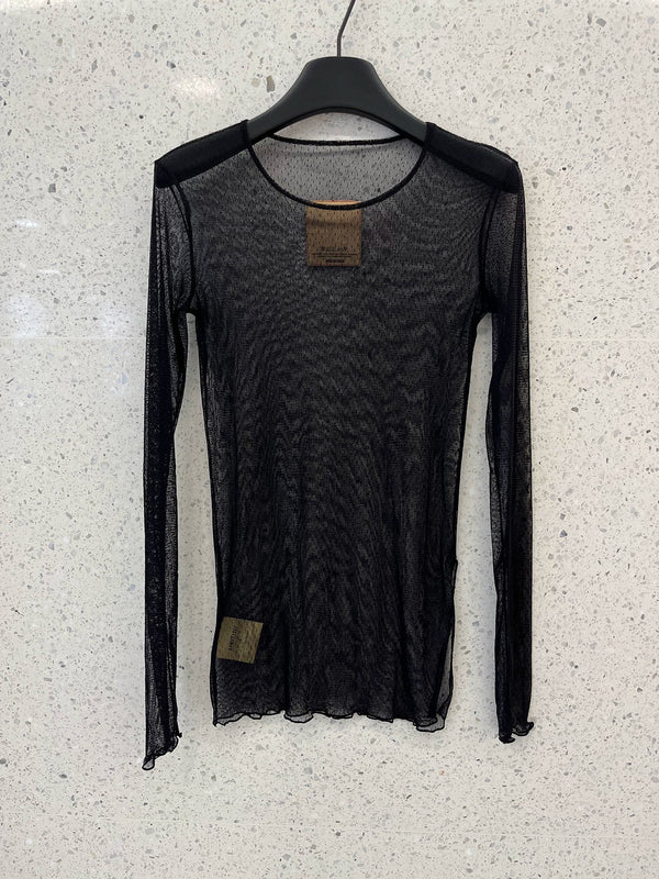 SHEER POLKA DOT MESH TOP