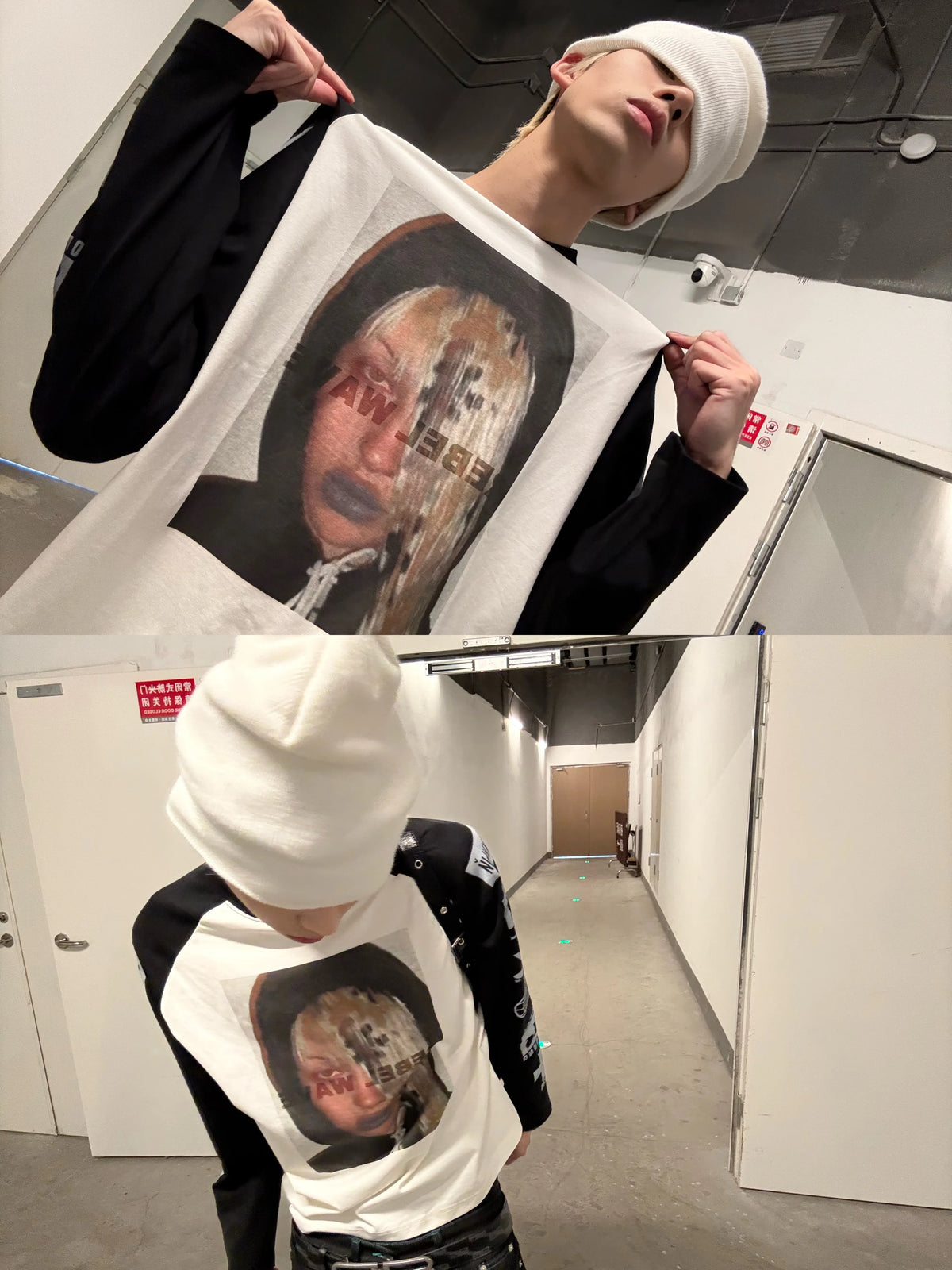 WAVE PORTRAIT PRINT LONG SLEEVE TEE