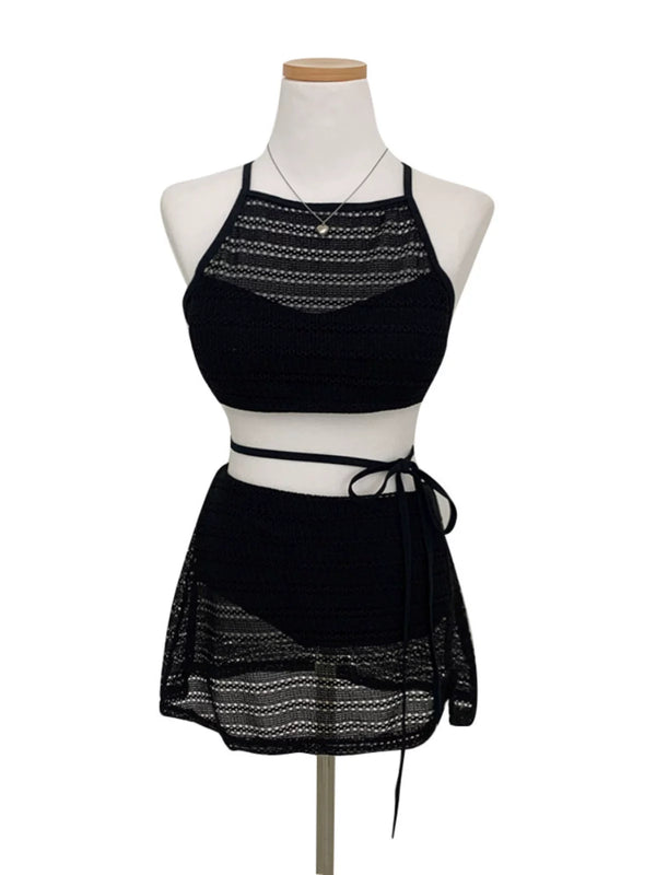 CHIC SOLID COLOR BIKINI SET