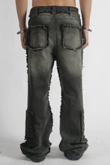 FLARED DENIM WASH JEANS