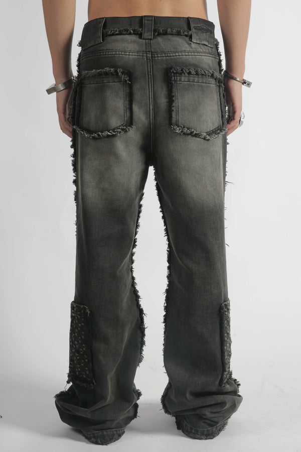 FLARED DENIM WASH JEANS