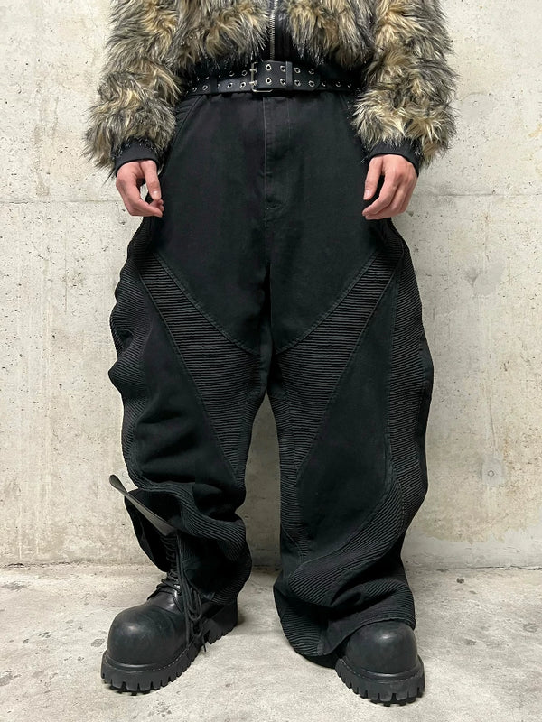ALIEN SKELETAL WIDE LEG JEANS