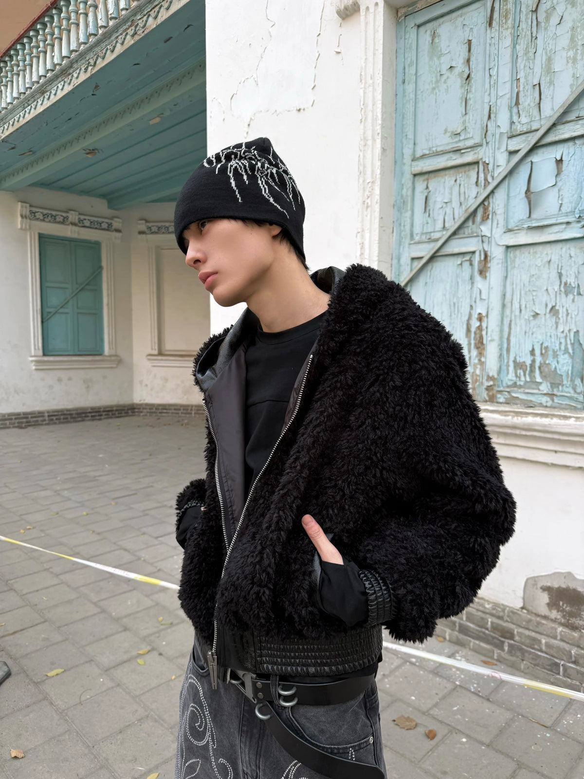 PLUSH PATCHWORK SUEDE JACKET