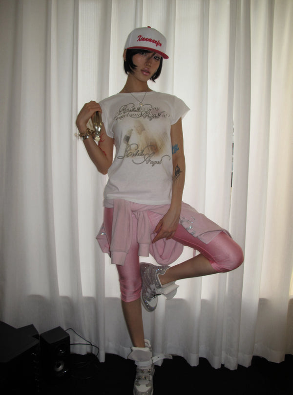 DRUNKEN ANGEL COTTON-LINEN T-SHIRT