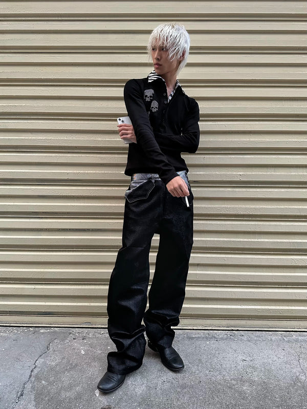 RUDE SKULL RAW DENIM JEANS