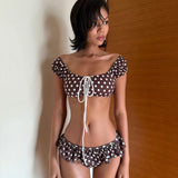 POLKA-DOT OFF-SHOULDER BIKINI SET