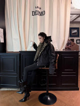 FAUX FUR COLLAR SLIM JACKET