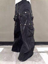 WINDPROOF WIDE LEG NYLON PANTS