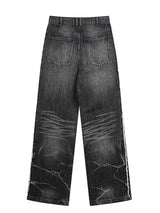 LIGHTNING STRIPE RAW EDGE JEANS