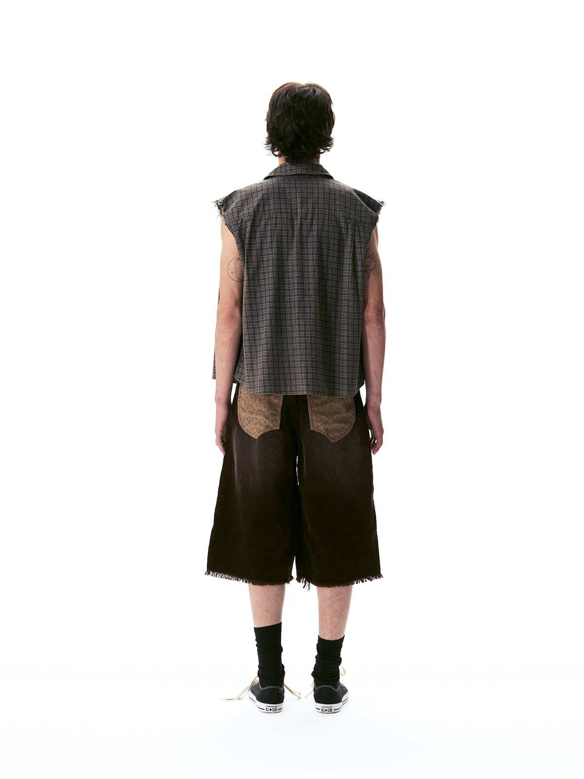 LEOPARD PRINT CORDUROY SHORTS