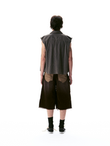 LEOPARD PRINT CORDUROY SHORTS