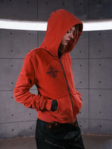 PINK WASHED ZIPPER HOODIE