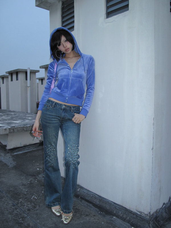 SPIKED RIVET SLIM FIT JEANS