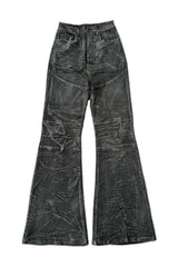 GLITTER COATED MICRO FLARE PANTS