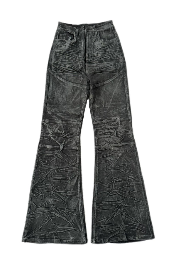 GLITTER COATED MICRO FLARE PANTS