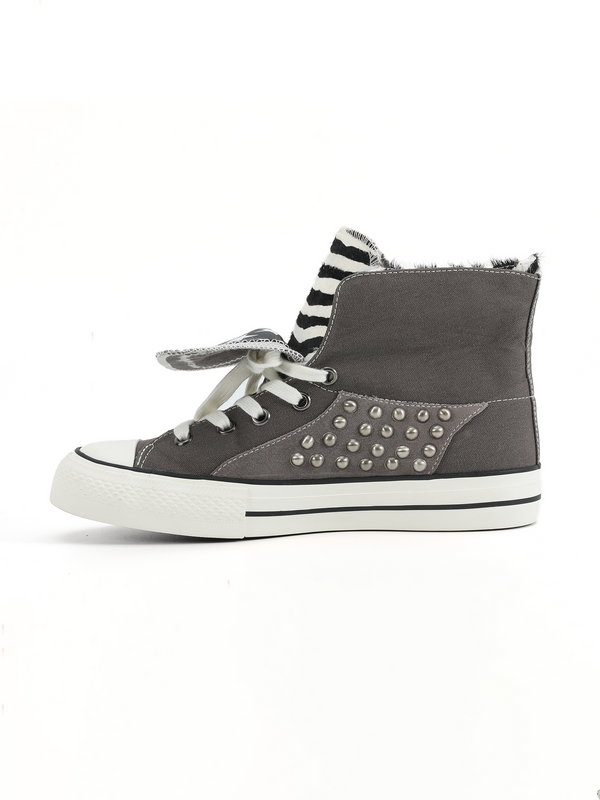 ZEBRA-PRINT SUEDE SNEAKERS