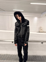 THICK HOODED SUEDE SWEATSHIRT