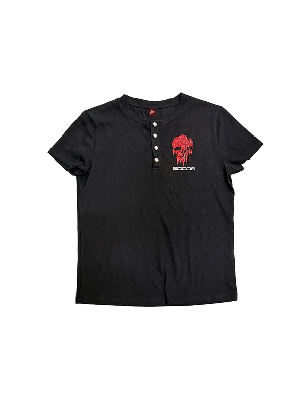 SKULL SNOWFLAKE COTTON T-SHIRT