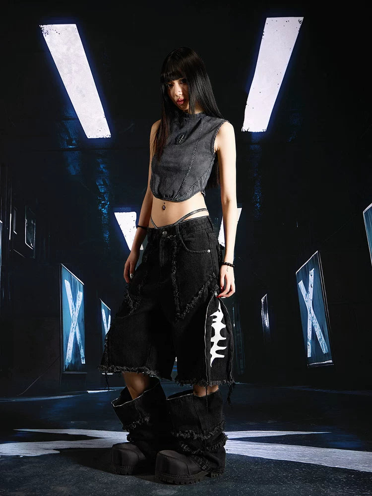 INFECTED WIDE LEG JEANS SET