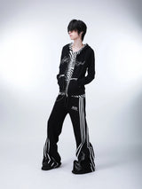 DECONSTRUCTED ZIPPER STRIPED SWEATPANTS