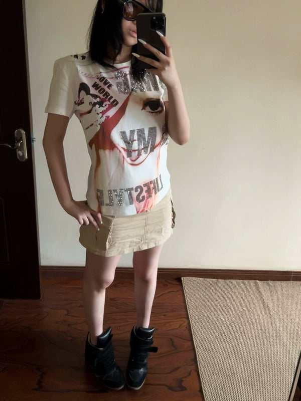 RHINESTONE RETRO T-SHIRT