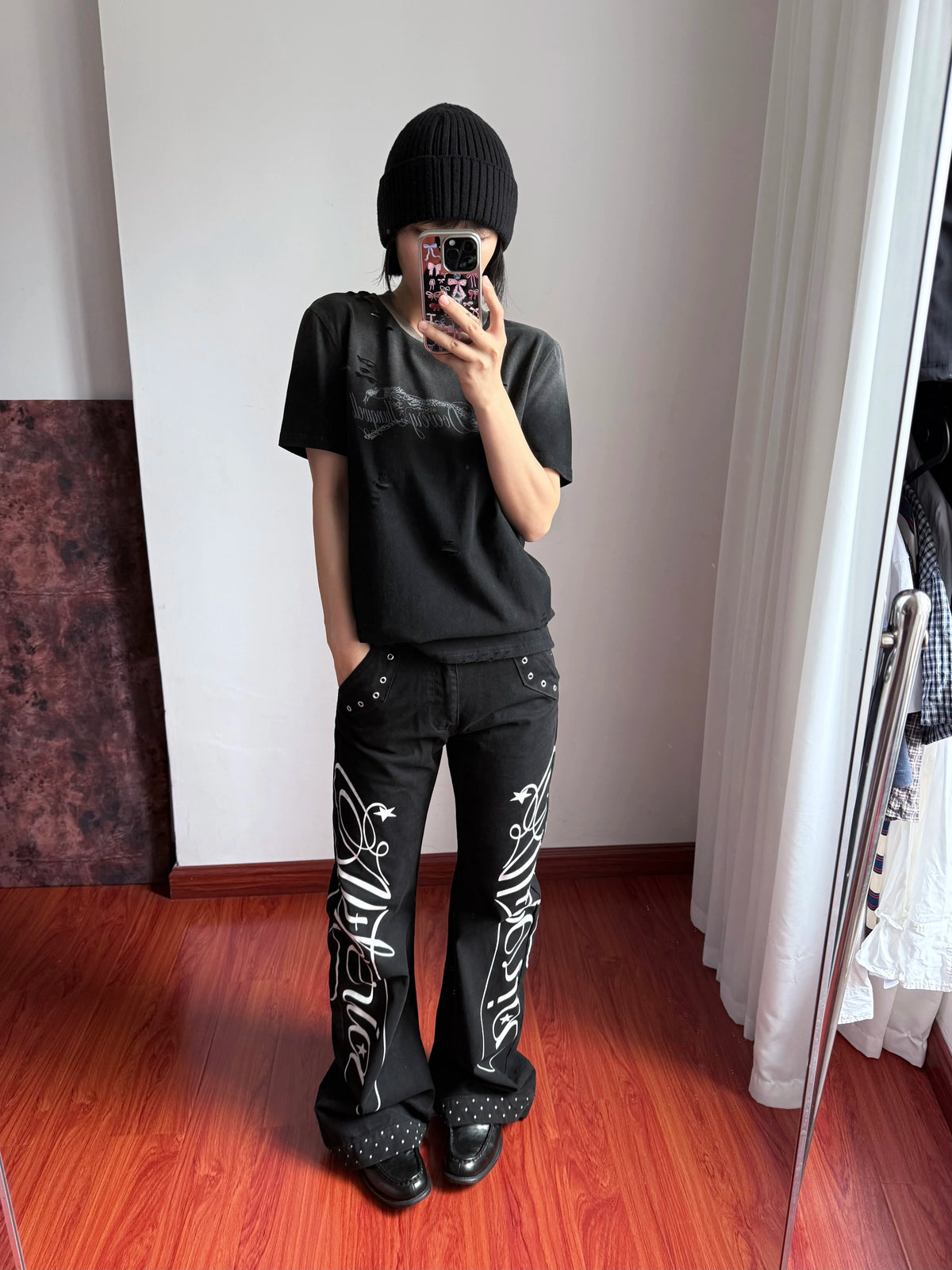VINTAGE POLKA DOT SKINNY JEANS