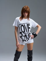 LAYERED RELAXED SLOGAN T-SHIRT