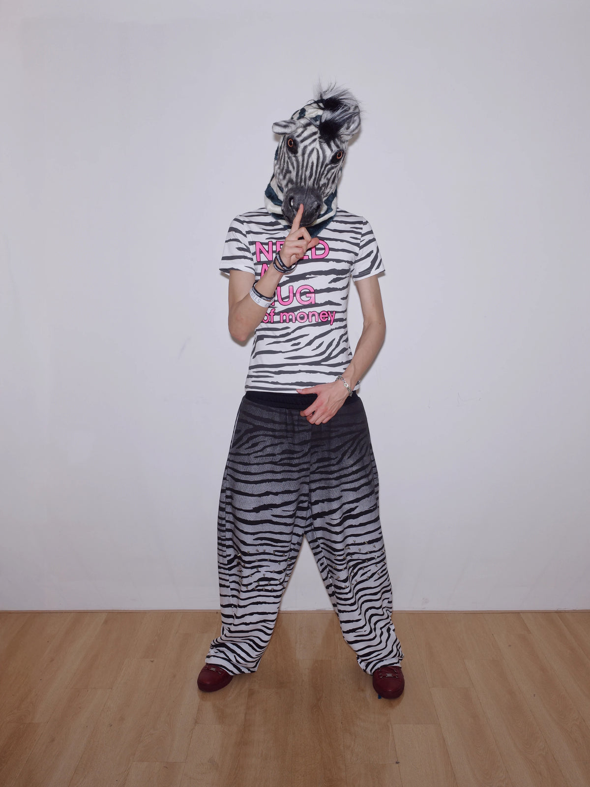 ZEBRA-PRINT GLITTER T-SHIRT