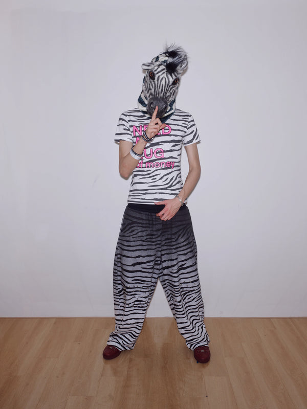 ZEBRA-PRINT GLITTER T-SHIRT