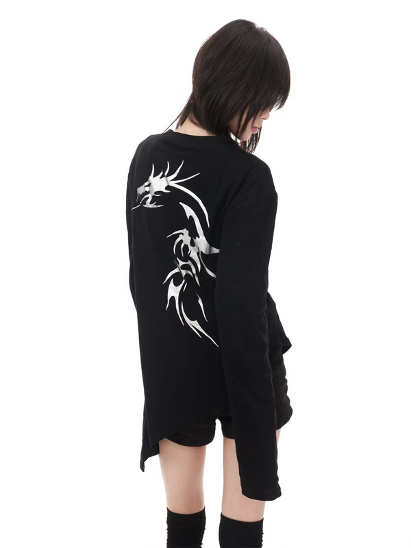 IRREGULAR DRAGON PATTERN T-SHIRT