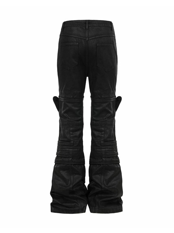 STRUCTURED WAX MICRO PANTS