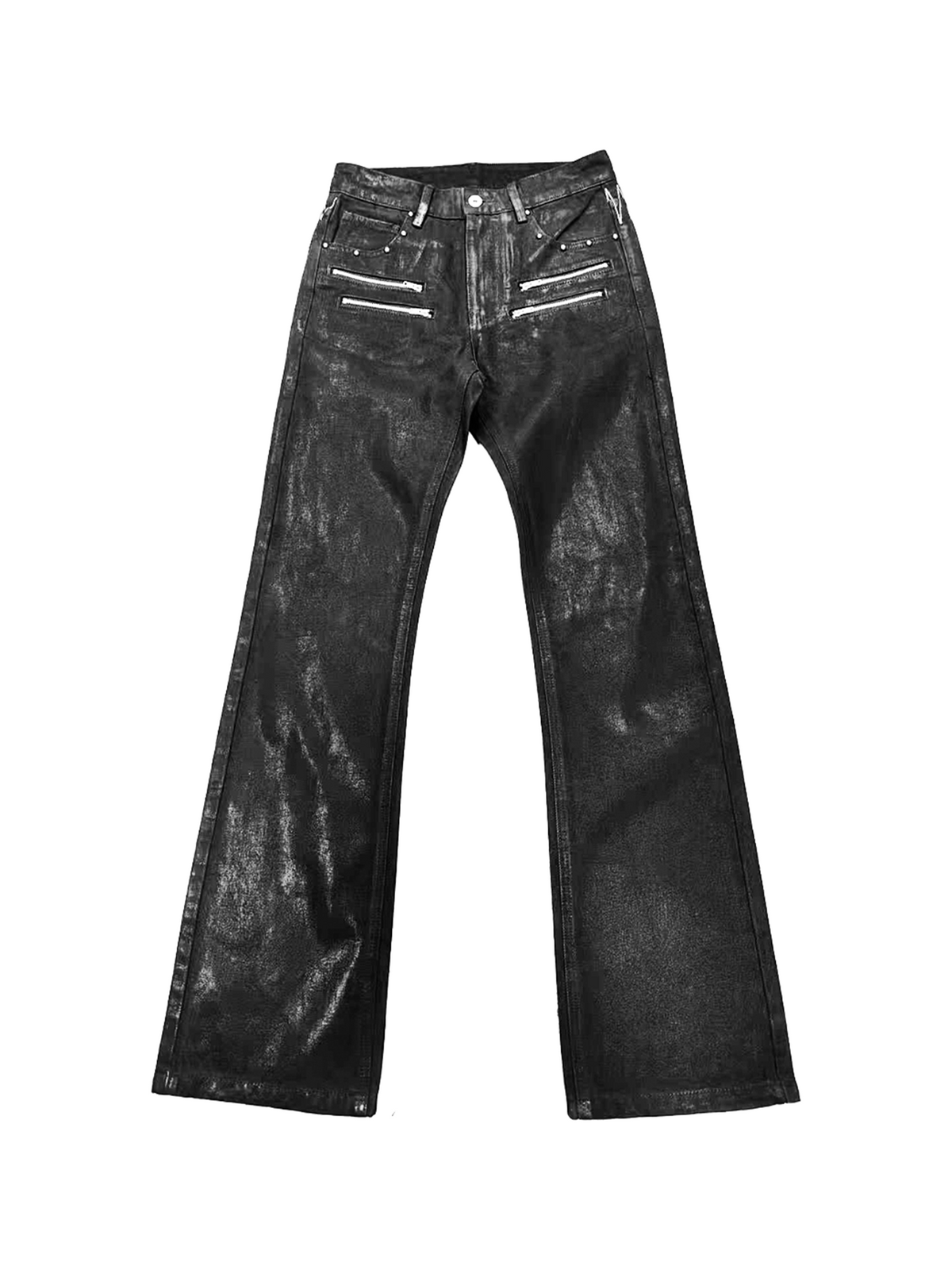 SLIM-FIT LAYERED WAXED JEANS