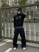 DOUBLE-WAISTED BAGGY JEANS